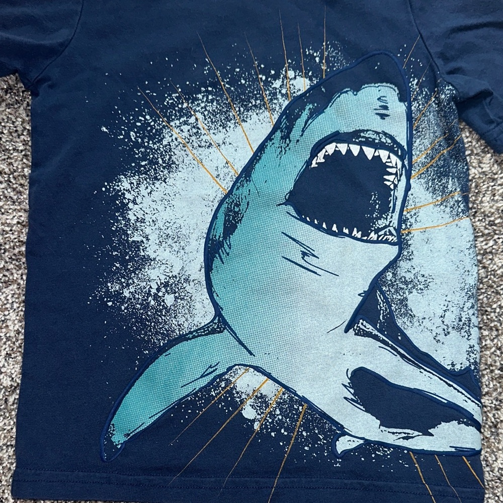 Carter's Navy Shark Splash Tee - Picture 6 of 7